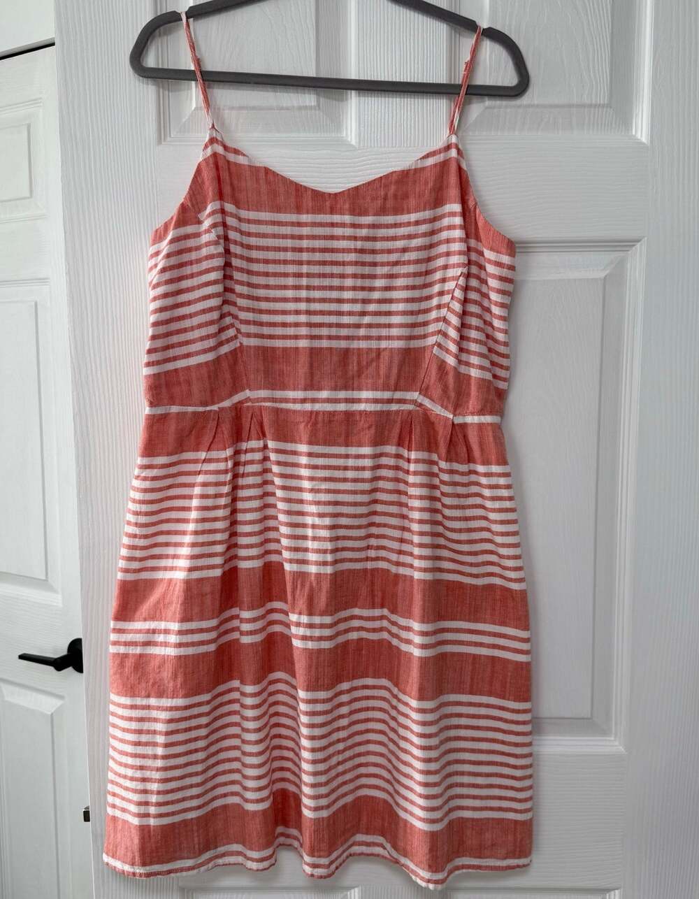 Old Navy Women's Coral Red 100%Cotton Striped Dress Size XL